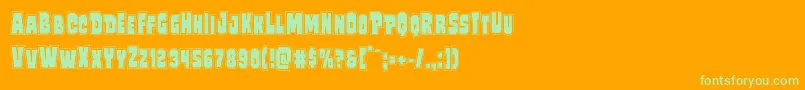 Mindlessbruteposter Font – Green Fonts on Orange Background