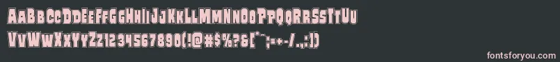 フォントMindlessbruteposter – 黒い背景にピンクのフォント