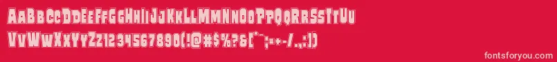 フォントMindlessbruteposter – 赤い背景にピンクのフォント