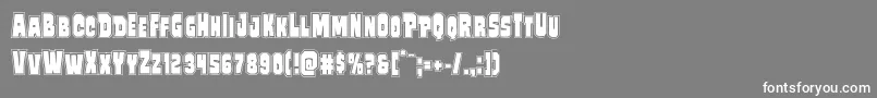 フォントMindlessbruteposter – 灰色の背景に白い文字