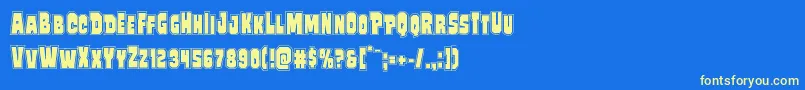 Шрифт Mindlessbruteposter – жёлтые шрифты на синем фоне