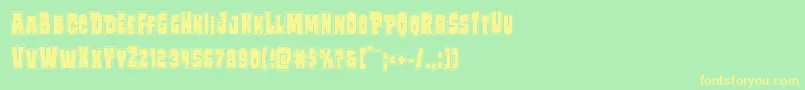 Шрифт Mindlessbruteposter – жёлтые шрифты на зелёном фоне
