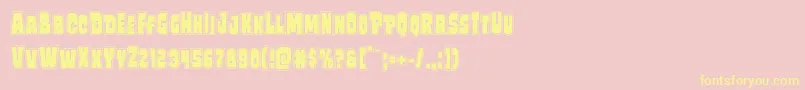 Mindlessbruteposter-fontti – keltaiset fontit vaaleanpunaisella taustalla