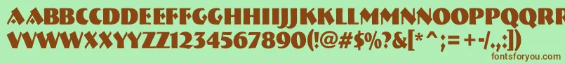 Weitere Informationen zur ABremennrBold-Schriftart ABremennrBold-Schriftart – Braune Schriften auf grünem Hintergrund