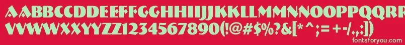 フォントABremennrBold – 赤い背景に緑の文字