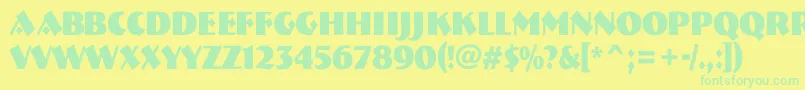 Шрифт ABremennrBold – зелёные шрифты на жёлтом фоне