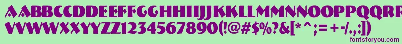 Шрифт ABremennrBold – фиолетовые шрифты на зелёном фоне