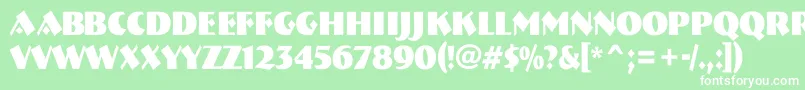 フォントABremennrBold – 緑の背景に白い文字