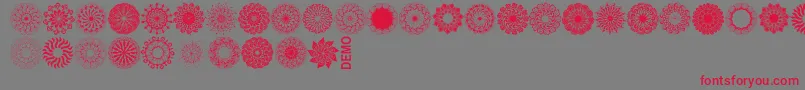 フォントMandingsdemo – 赤い文字の灰色の背景