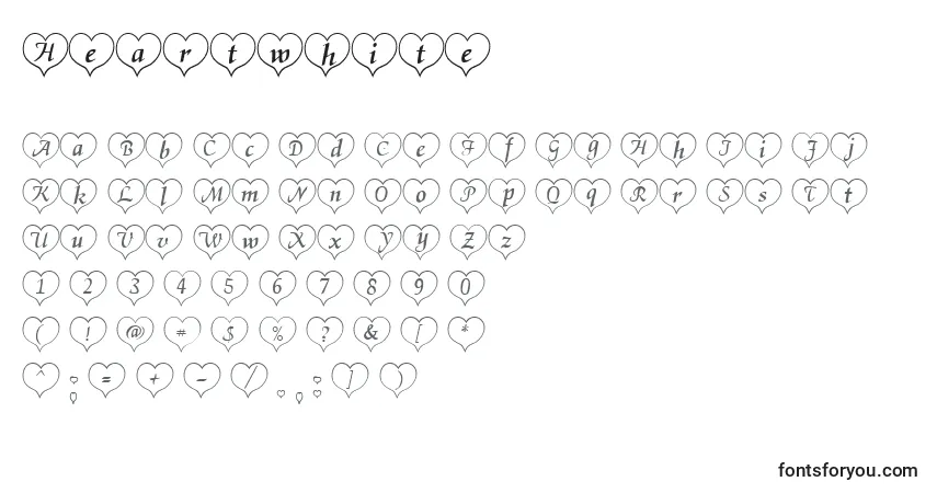 Czcionka Heartwhite – alfabet, cyfry, specjalne znaki