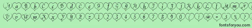 Heartwhite Font – Black Fonts on Green Background