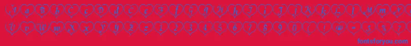 Heartwhite Font – Blue Fonts on Red Background