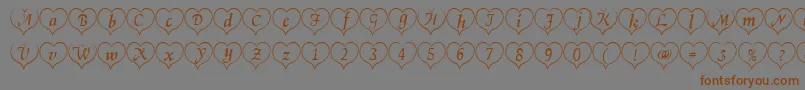 Heartwhite Font – Brown Fonts on Gray Background
