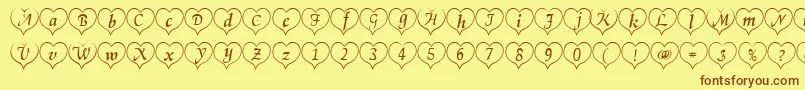 Heartwhite Font – Brown Fonts on Yellow Background