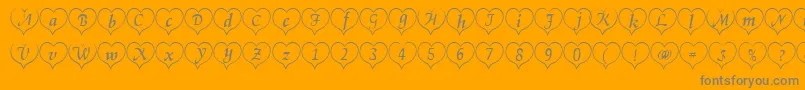 Heartwhite Font – Gray Fonts on Orange Background