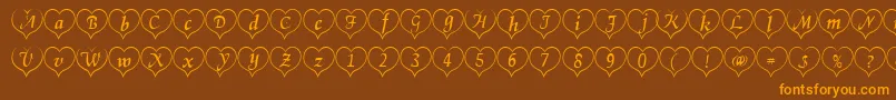 Heartwhite Font – Orange Fonts on Brown Background