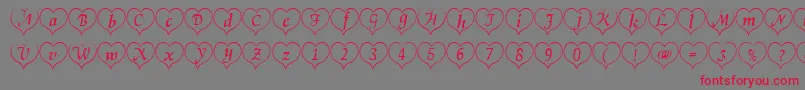 Heartwhite Font – Red Fonts on Gray Background