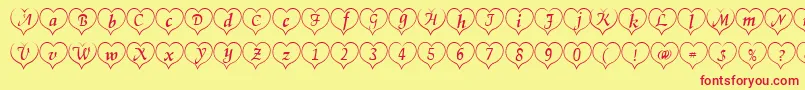 Heartwhite Font – Red Fonts on Yellow Background