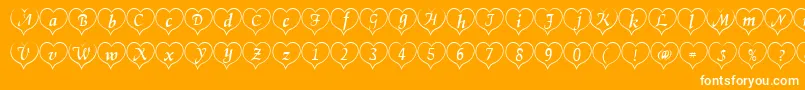 Шрифт Heartwhite – белые шрифты на оранжевом фоне