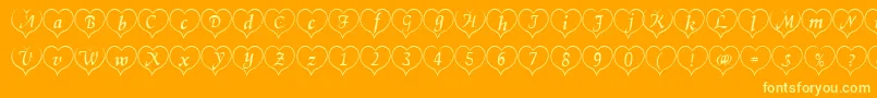 Heartwhite-Schriftart – Gelbe Schriften auf orangefarbenem Hintergrund