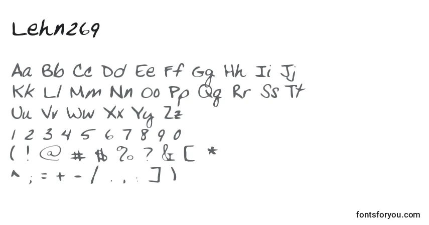 A fonte Lehn269 – alfabeto, números, caracteres especiais