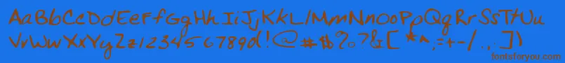 Lehn269 Font – Brown Fonts on Blue Background