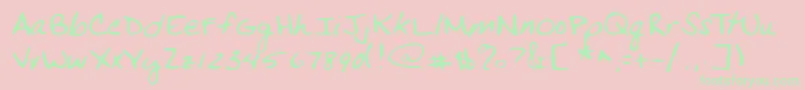 フォントLehn269 – ピンクの背景に緑の文字