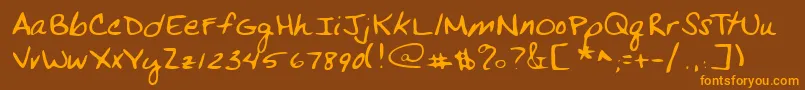 Lehn269 Font – Orange Fonts on Brown Background