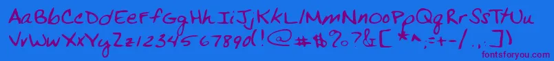 Lehn269-Schriftart – Violette Schriften auf blauem Hintergrund