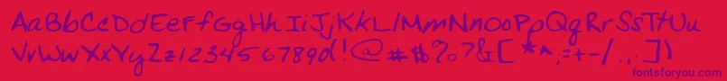 Lehn269 Font – Purple Fonts on Red Background