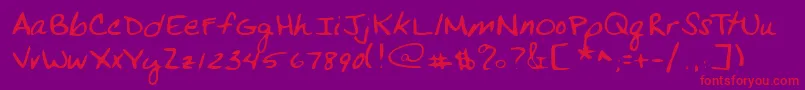 Lehn269-Schriftart – Rote Schriften auf violettem Hintergrund