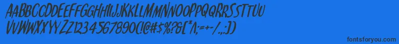 Шрифт Kennebunkportital – чёрные шрифты на синем фоне