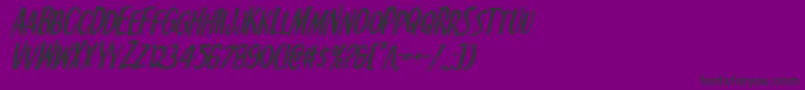 フォントKennebunkportital – 紫の背景に黒い文字