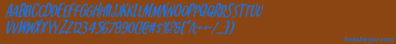 Kennebunkportital Font – Blue Fonts on Brown Background