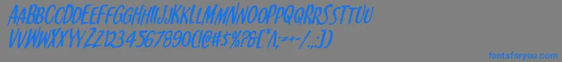 Kennebunkportital Font – Blue Fonts on Gray Background