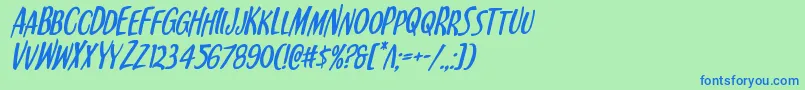 フォントKennebunkportital – 青い文字は緑の背景です。