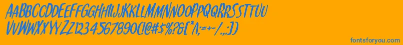 Kennebunkportital Font – Blue Fonts on Orange Background
