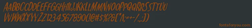 フォントKennebunkportital – 黒い背景に茶色のフォント