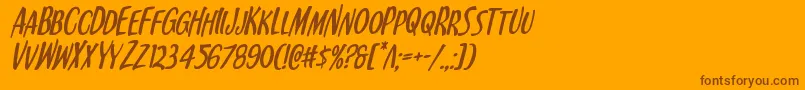 Kennebunkportital-Schriftart – Braune Schriften auf orangefarbenem Hintergrund
