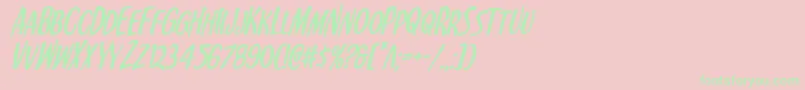 Kennebunkportital Font – Green Fonts on Pink Background