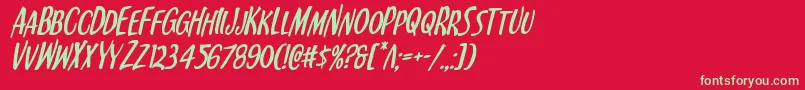 フォントKennebunkportital – 赤い背景に緑の文字