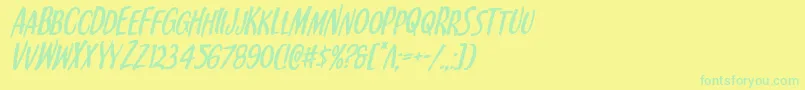 Kennebunkportital Font – Green Fonts on Yellow Background