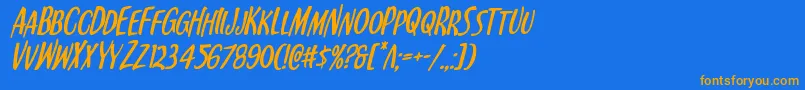 Kennebunkportital Font – Orange Fonts on Blue Background