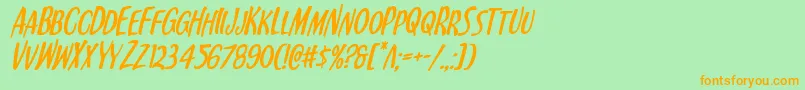 Kennebunkportital Font – Orange Fonts on Green Background