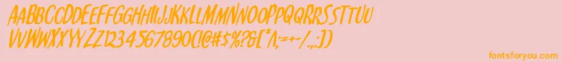 Kennebunkportital Font – Orange Fonts on Pink Background