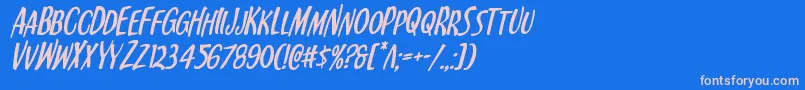 Kennebunkportital Font – Pink Fonts on Blue Background