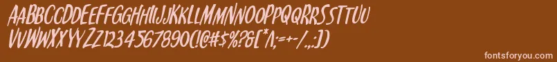 Kennebunkportital Font – Pink Fonts on Brown Background