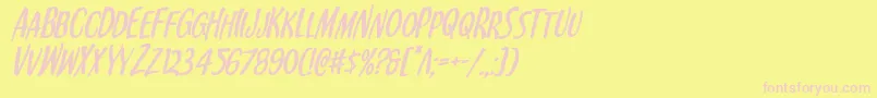 Kennebunkportital Font – Pink Fonts on Yellow Background