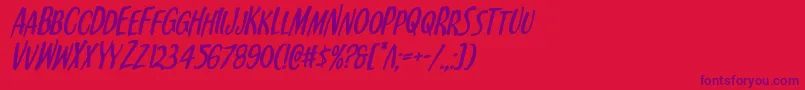 Kennebunkportital Font – Purple Fonts on Red Background