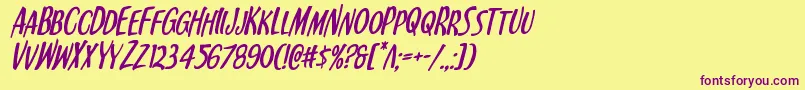 Kennebunkportital Font – Purple Fonts on Yellow Background